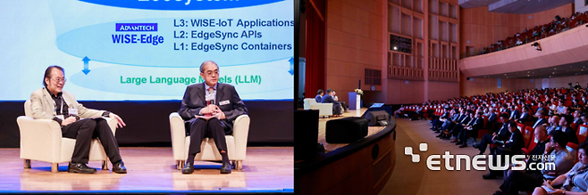 (사진 왼쪽) 구글 타이완 출신 첸 리펑 박사와 어드밴텍 K.C 리우 회장. (사진 오른쪽) 업계 관계자들과 파트너들이 세션을 참관하고 있다.