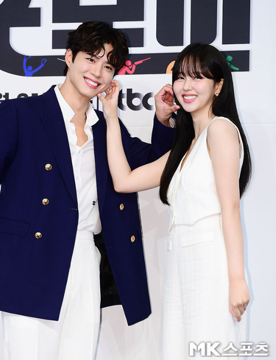 ‘굿보이’ 제작발표회에서 박보검은 김소현과 함께한 첫 공식석상에 등장했다. 사진=김영구 기자