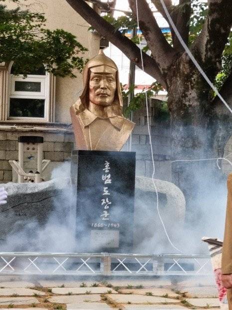 카자흐스탄 홍범도 장군 흉상. 국가보훈부 제공