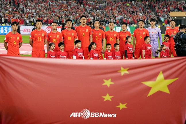 2026 FIFA 북중미 월드컵 아시아 3차 예선에 참가하고 있는 중국 축구대표팀. /AFPBBNews=뉴스1