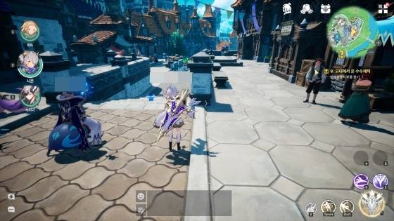 마을에서는 다른 이용자도 만날 수 있다.