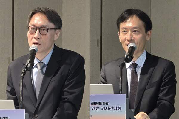 왼쪽부터 가톨릭대 여의도성모병원 내분비내과 백기현 교수, 분당서울대병원 정형외과 공현식 교수/사진=정준엽 기자