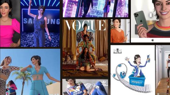 브라질의 버추얼 유튜버 루 두 마갈루의 활동 모습. 사진 매거진 루이자