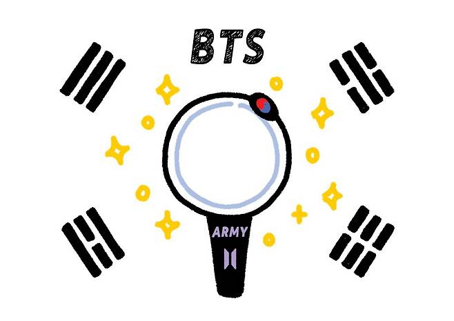 온라인상에는 'BTS ARMY'라고 적힌 태극기 모양 투표 인증용지가 올라왔다./사진=SNS 갈무리.