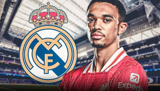 트렌트 알렉산더 아놀드와 레알 마드리드 엠블럼 합성 사진. /사진=영국 스카이스포츠 갈무리