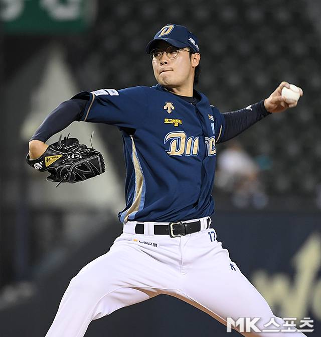 지난해 말 어깨 부상을 당했던 김영규. 사진=천정환 기자