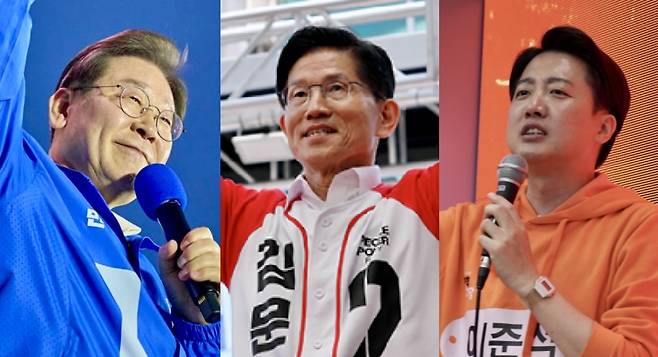 (왼쪽부터) 이재명, 김문수, 이준석 대선 후보.