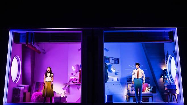 Helen J. Shen (left) and Darren Criss perform in the musical "Maybe Happy Ending" (Matthew Murphy and Evan Zimmerman)