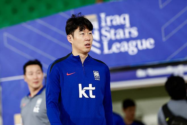 Al Fayhaa Stadium/ 남자A대표팀/ 2026 FIFA 북중미 월드컵 3차예선/ 한국 vs 이라크/ 이라크원정/ 훈련/ 손흥민/ 사진 김정욱