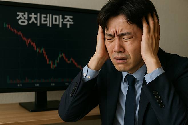 대선 종료 후 정치 테마주들은 급락하는 흐름을 보였다. /사진=챗 GPT