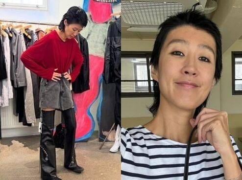 논란이 된 특정 색의 상의를 입은 홍진경 / 홍진경 소셜미디어