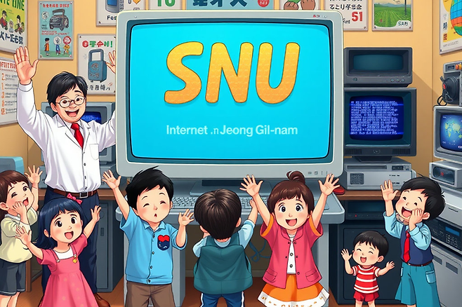우리나라는 1982년 5월 세계 두번째로 인터넷 연결에 성공한다. (AI로 이미지 생성)