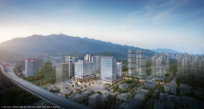 < 힐스테이트 과천 디센트로 조감도 >