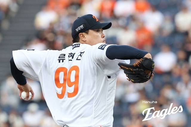 5일 대전 KT전에서 주춤한 류현진. 사진=한화 제공