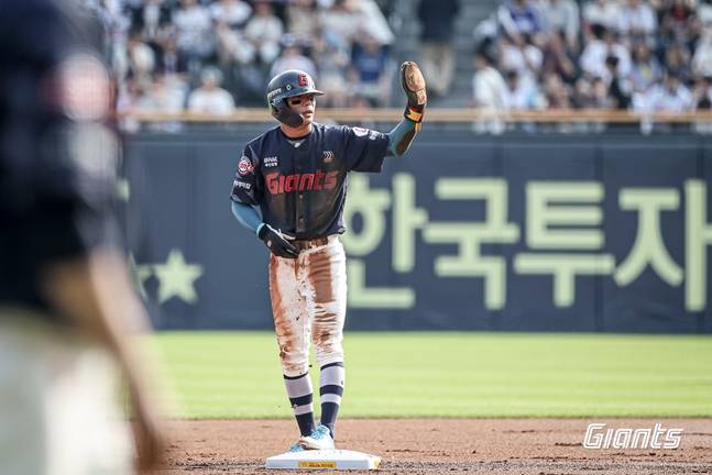 2루타를 친 장두성의 모습. /사진=롯데 자이언츠