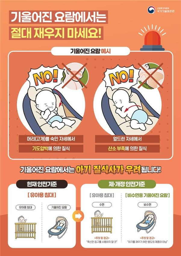 국가기술표준원 ‘기울어진 요람 안전 주의’ 포스터. <자료=산업통상자원부>