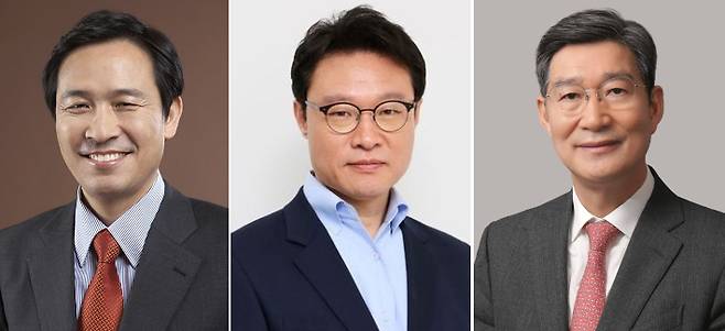 이재명 대통령은 8일 대통령실 정무, 홍보, 민정수석을 임명했다. 왼쪽부터 우상호 정무수석, 이규연 홍보소통수석, 오광수 민정수석. 대통령실 제공