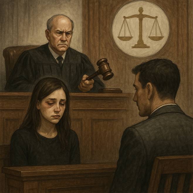 광주 데이트폭력 1호 사건의 핵심 쟁점인 '모해위증'에 대한 법원의 판단이 오는 11일 내려질 예정이다.사진은 판결이 내려지는 것을 의미하는 그림.