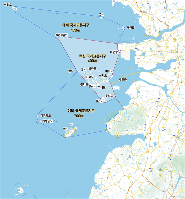 국제교류 지구 예정 해역/전북특별자치도 제공