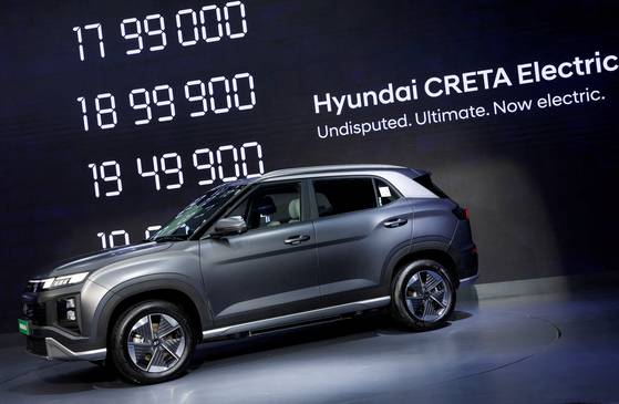 현대차 인도법인이 지난 2월 인도 현지에 출시한 소형 SUV 크레타 EV. 연합뉴스