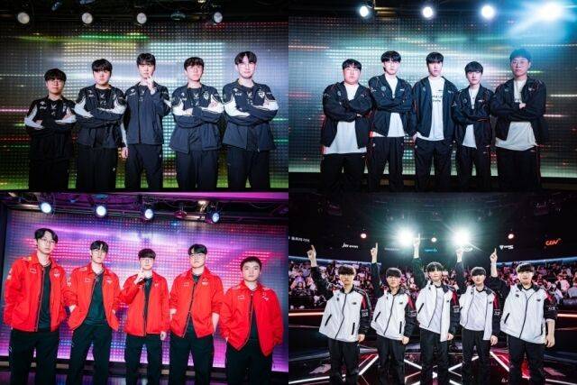 왼쪽 위부터 시계 방향으로 젠지, 한화생명e스포츠, kt 롤스터, T1. /라이엇 게임즈