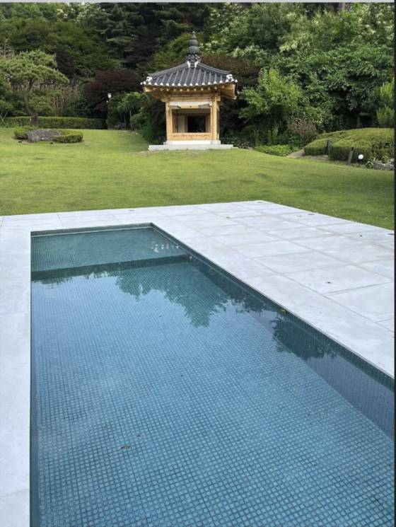 ▲박홍근 더불어민주당 의원이 8일 페이스북에 올린 서울 한남동 관저 내 수영장 사진 ⓒ 박홍근 더불어민주당 의원 페이스북 캡처