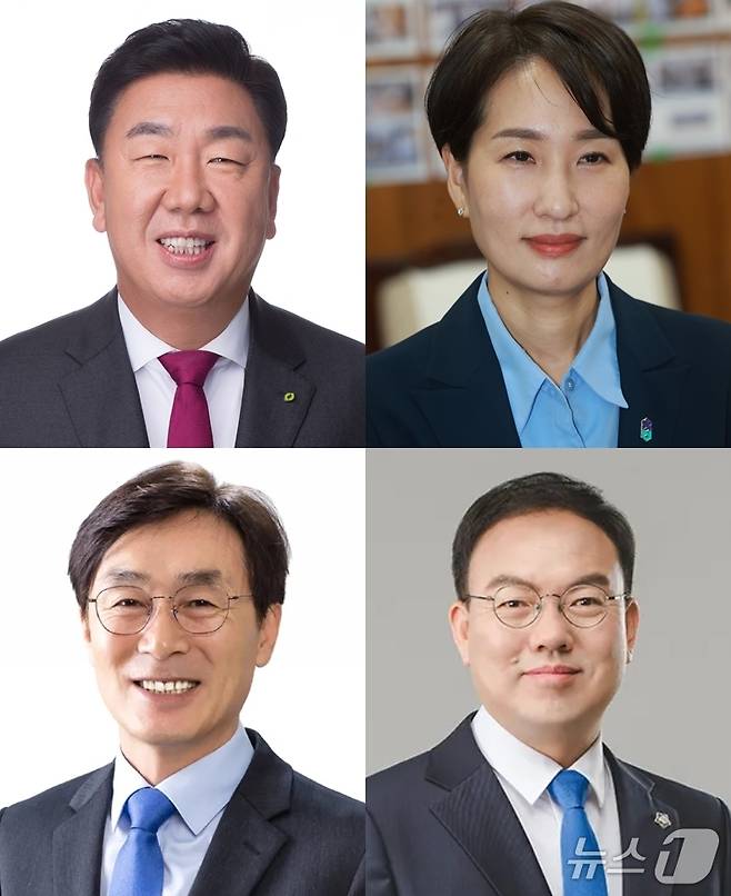 사진 상단 왼쪽부터 시계 방향으로 이범석 청주시장, 김수민 충북도 정무부지사, 박완희 청주시의원, 이장섭 전 국회의원.(자료사진)/뉴스1