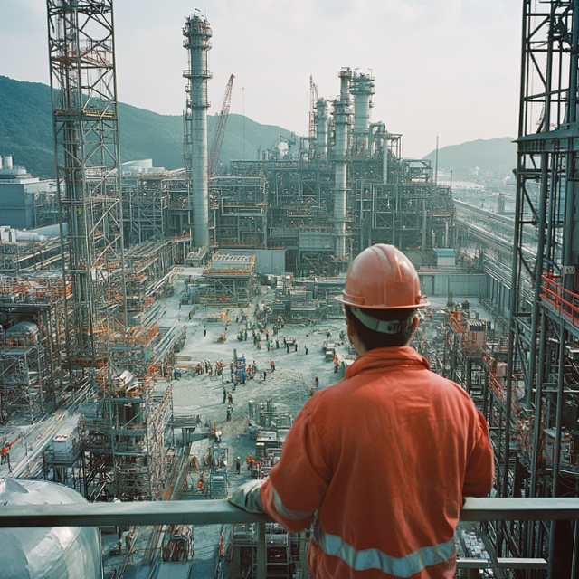 여수석유화학산단 근로자. 그래픽=김진영•미드저니