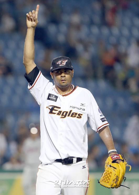 2015·2016시즌 한화 이글스에서 뛰었던 에스밀 로저스. IS포토