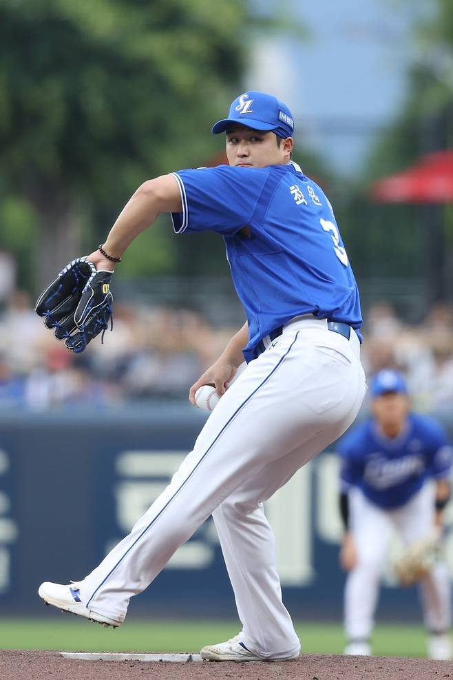 삼성 최원태는 10일 광주 KIA전에서 선발등판해 6이닝 2안타 7탈삼진 3볼넷 무실점으로 시즌 5승(3패)을 손에 넣었다. 삼성 입단 후 가장 안정적인 투구였다. 사진제공|삼성 라이온즈