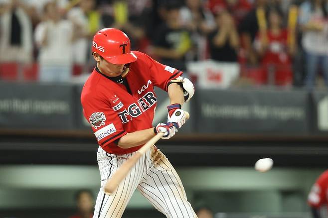 KIA 김호령은 11일 광주 삼성전에서 결승타를 기록했다. 하루 전 진행했던 야간 훈련의 효과를 보며 팀 승리를 이끌었다. 사진제공|KIA 타이거즈