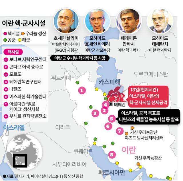 이란 핵군사시설. 그래픽=송정근 기자