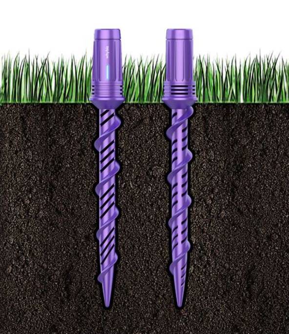표토층까지 설치된 센서는 마치 뿌리처럼 토양 내 수분을 측정한다 / 출처=와이비즈