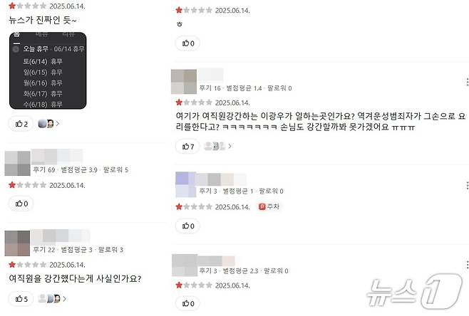 카카오맵 리뷰 갈무리/ 뉴스1