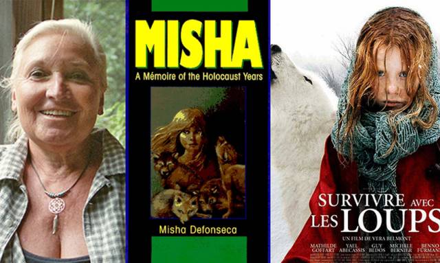 ▲ 나치에 끌려간 부모를 찾아 떠났다가 늑대와 함께 지냈다는 미샤 데폰세카, 거짓 증언을 담은 책과 영화 포스터. 진실이 밝혀지기까진 10년이 걸렸다. Ⓒ위키미디어