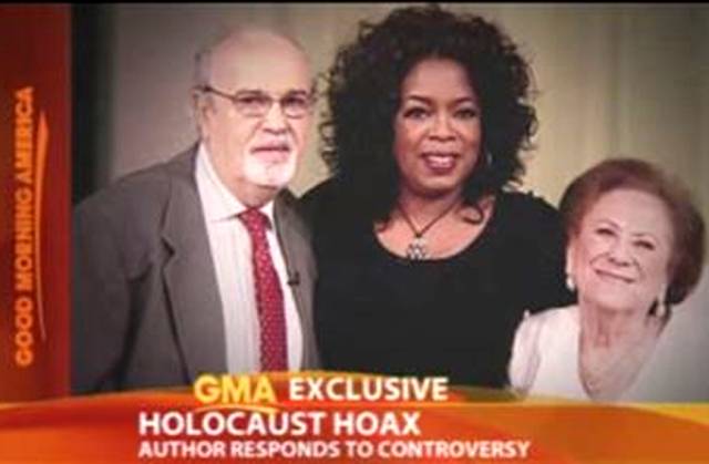 ▲ '오프라 윈프리 쇼'에 출연한 헤르만 로젠블라트 부부. 나치 수용소 울타리 너머로 사과를 주고받았다는 러브 스토리 사기극이 드러나기까지 12년 걸렸다. Ⓒ위키미디어