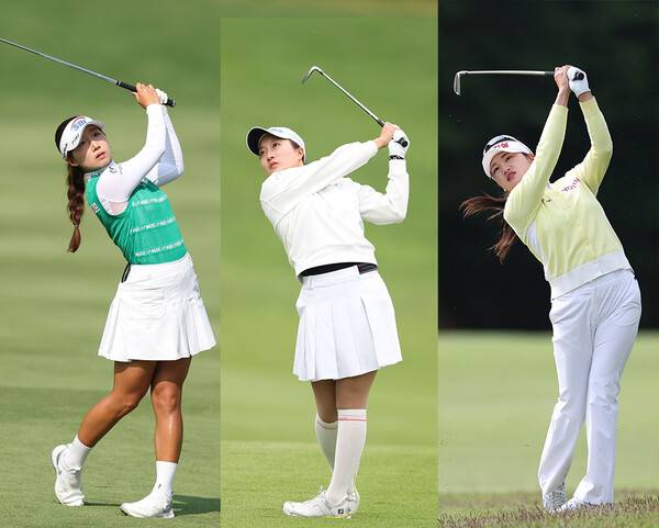 대한골프협회가 주관하는 2025년 한국여자프로골프(KLPGA) 투어 메이저 대회 DB그룹 제39회 한국여자오픈골프선수권대회 우승을 차지한 이동은 프로. 챔피언조에서 우승 경쟁한 루키 김시현, 2024년 한국여자오픈 우승자 노승희 프로. 사진제공=KLPGA