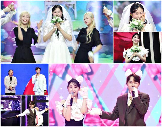 '현역가왕1' 톱7 별사랑이 녹화 중 깜짝 결혼 발표에 나서 현장을 초토화시킨다. MBN 제공