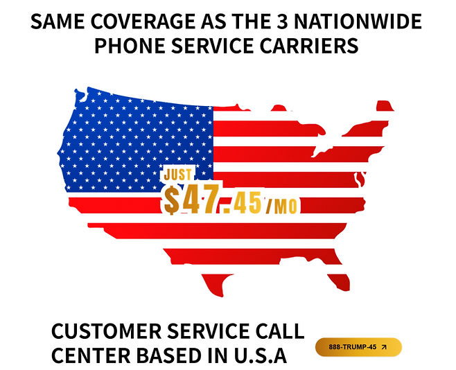 트럼프 그룹이 47.45달러의 월 정액 이동통신 요금제를 출시했다. 트럼프모바일 홈페이지 캡처