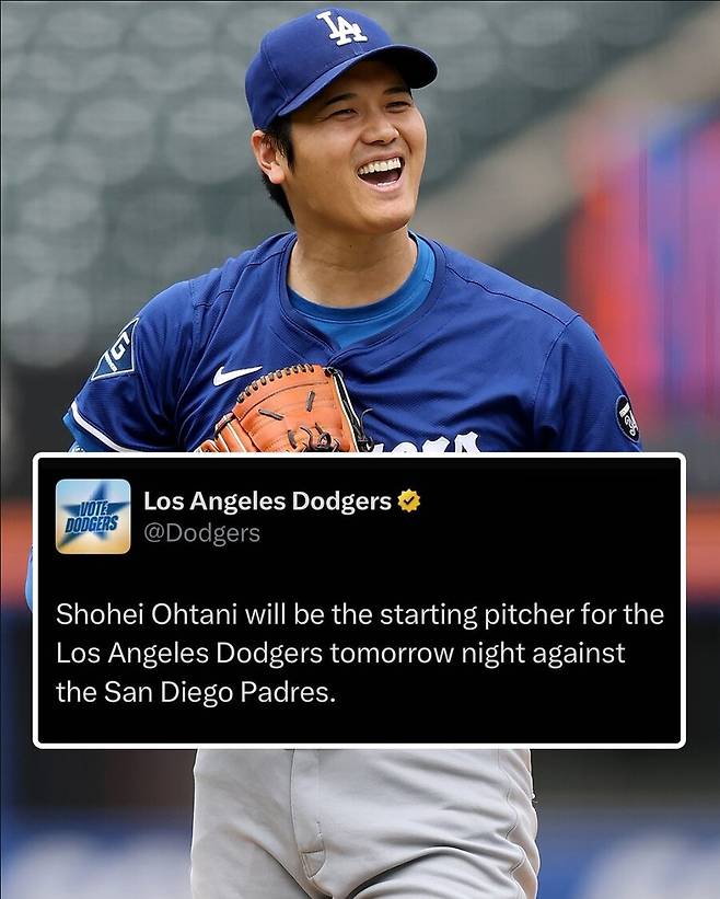 ▲ 오타니 쇼헤이가 17일(한국시간) 샌디에이고 파드리스와 경기에 선발 등판한다 ⓒMLB SNS