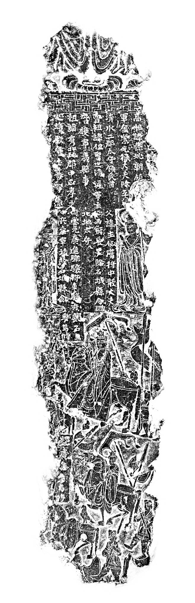 '석생 조상비(石生 造像碑, 북위 후기)' 탁본. 조상비는 단순한 종교 조형물을 넘어 고인이 속한 가문의 위상을 시각화한 상징물이었다.<국립대구박물관 제공>