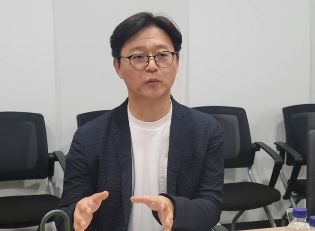 HLB파나진 장인근 대표이사가 HLB파나진의 주요 사업과 향후 비전에 대해 설명하고 있다. /사진=권미란 기자 rani19@