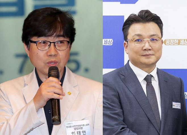 인태연 더불어민주당 민생본부장(왼쪽)과 임진 전 경기도시장상권진흥원 원장(사진=이데일리DB·경기도)