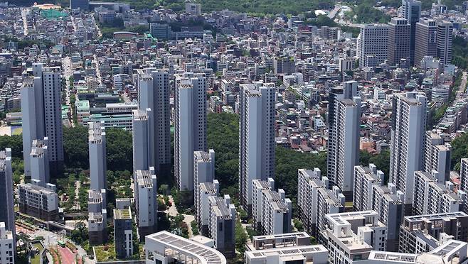 지난 14일 상공에서 바라본 서울 시내 아파트 단지. /오종찬 기자