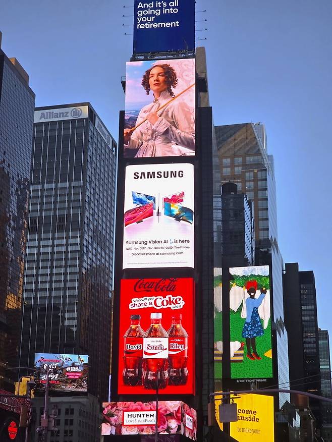 미국 뉴욕 타임스 스퀘어에서 진행하는 '삼성 비전 AI' 옥외광고 모습. 사진=삼성전자
