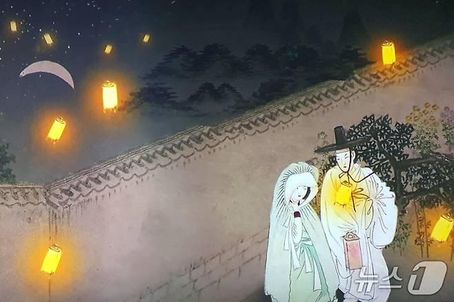 진주남강유등전시관의 ‘혜원 신윤복을 만나다’ 전시회 작품(진주시 제공. 재판매 및 DB금지)