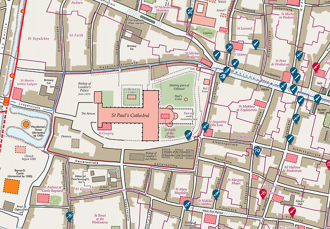 14세기 런던의 살인사건을 기록한 케임브리지대 ‘중세 살인 지도’에는 존 포드 피살 사건이 포함되어 있으며, 이 사건은 귀족 여성의 사주로 벌어진 계획적 암살 사례로 분석됐다. (사진=University of Cambridge)