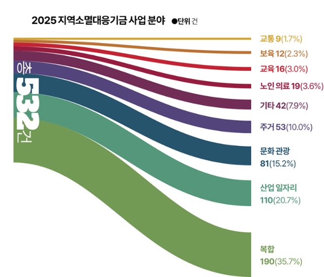 지역소멸대응기금 사업 분야. 그래픽=김대훈 기자