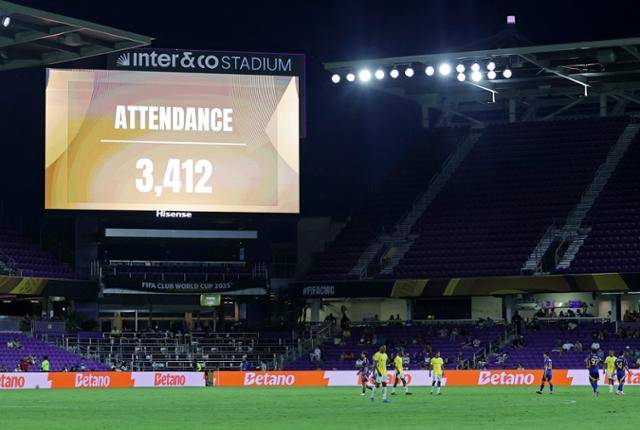 18일 미국 플로리다주 올랜도 인터애코 스타디움에서 열린 울산과 마멜로디 선다운스의 2025 클럽월드컵 조별리그 F조 1차전을 찾은 관중은 3,412명으로 집계됐다. 올랜도=로이터 연합뉴스