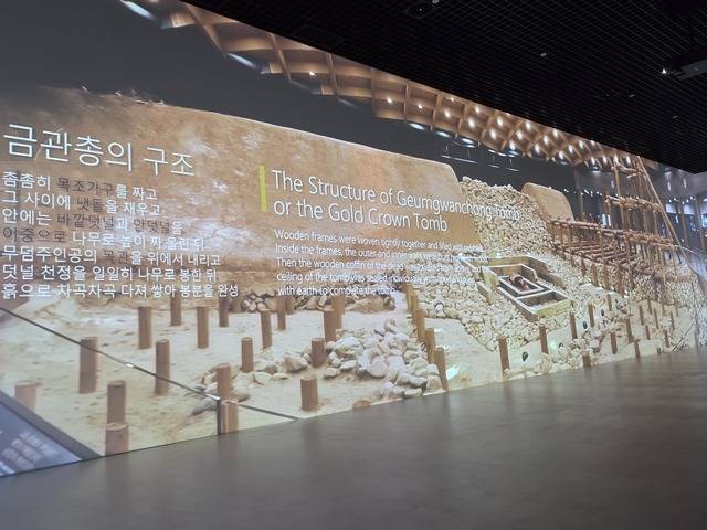 금관총과 고분정보센터 영상물로 소개되는 금관총의 내부 구조.